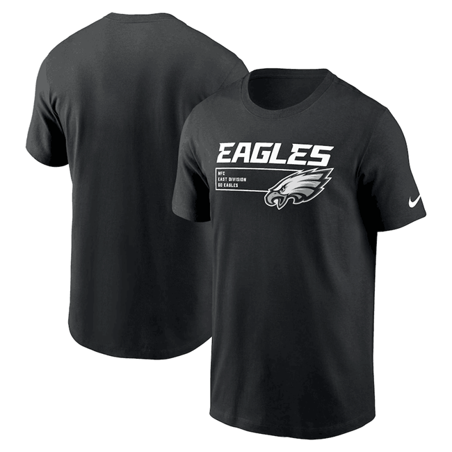 Men's Philadelphia Eagles Black Division Essential T-Shirt